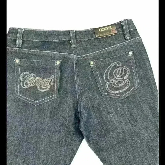 COOGI Women's Blue Dark Wash Embroider Classic Straight Leg Jean Size 7/8 NWOT - Picture 4 of 5